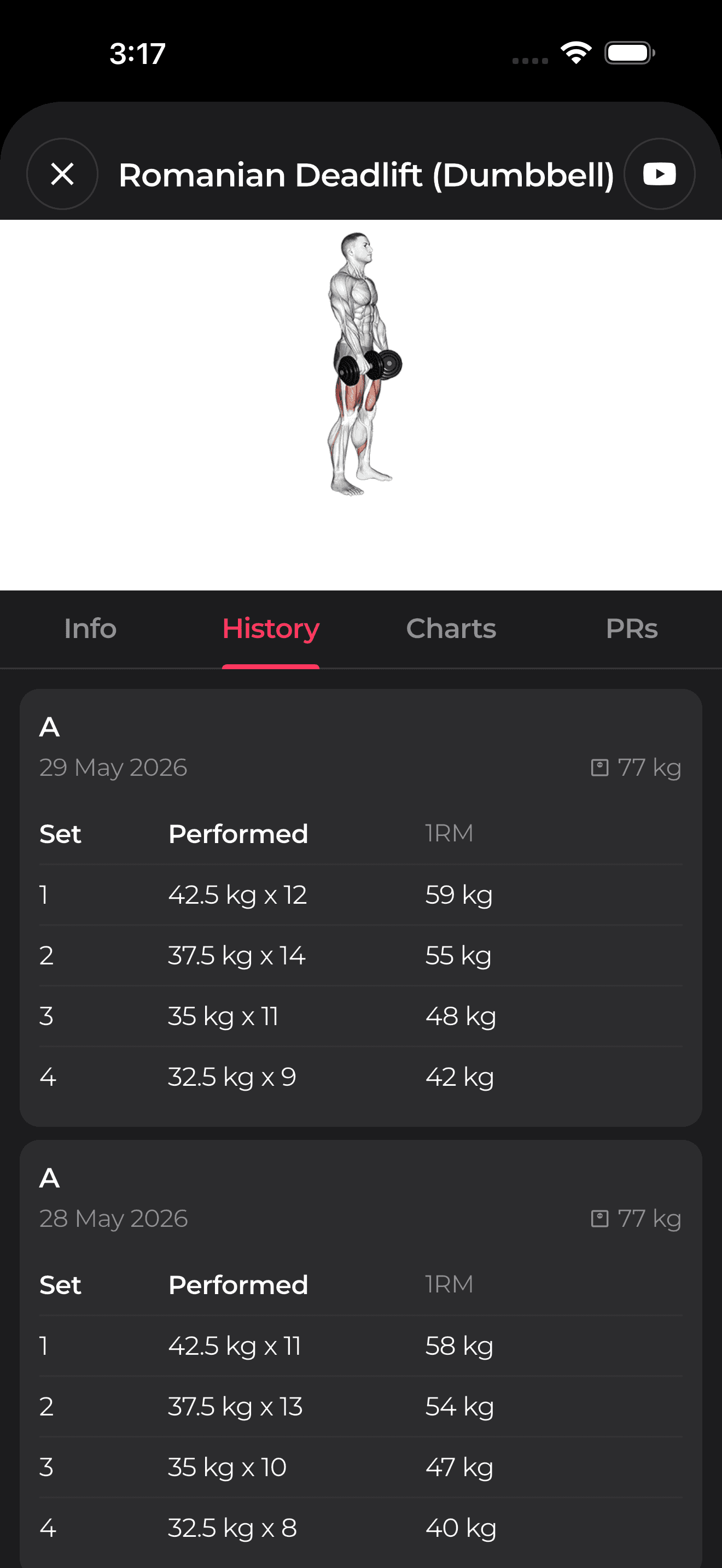 Olympian workout planner screen showing templates and quick start controls